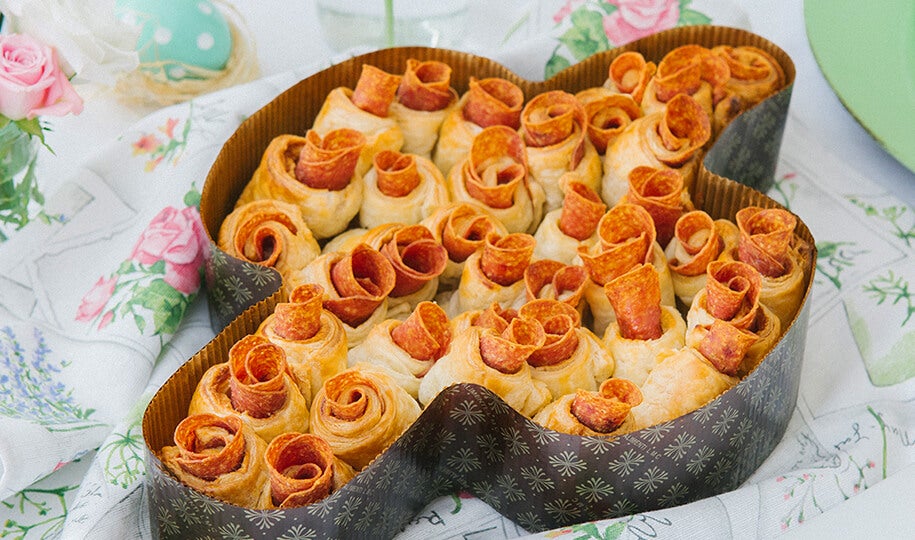 Antipasti di Pasqua con la pasta sfoglia