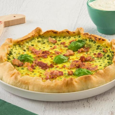 Quiche di piselli con pancetta