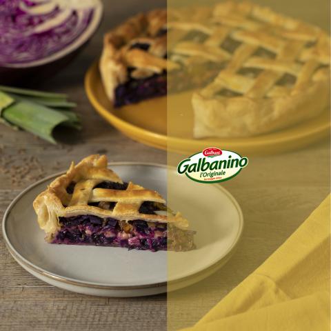 Crostata salata al cavolo rosso con cumino e formaggio