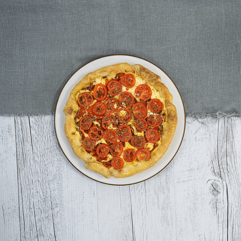 Torta salata senza glutine con ricotta e pomodorini