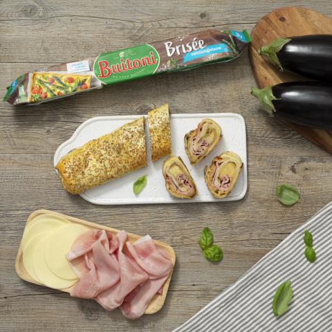 Rotolo ripieno con melanzana e prosciutto
