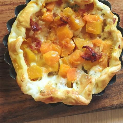 Tortino zucca, taleggio e pancetta