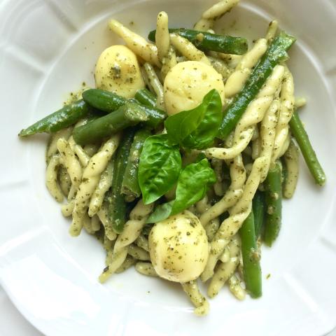 Trofie al pesto con fagiolini e patate