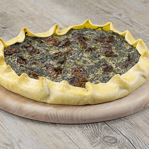 Quiche di erbette, pomodori secchi e yogurt