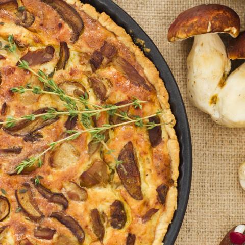 Sfoglia di funghi alla crema di noci