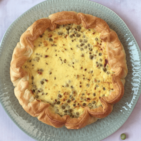 Quiche di piselli e prosciutto