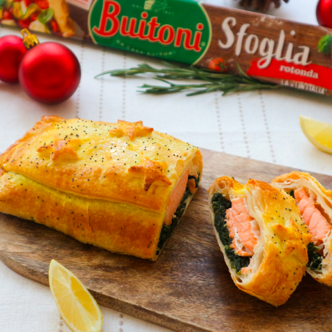 Salmone in crosta di sfoglia