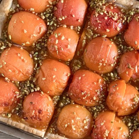 Tarte albicocche e pistacchi