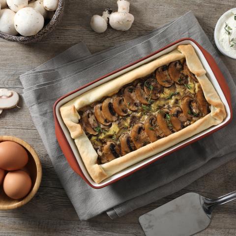 Quiche rettangolare con funghi misti