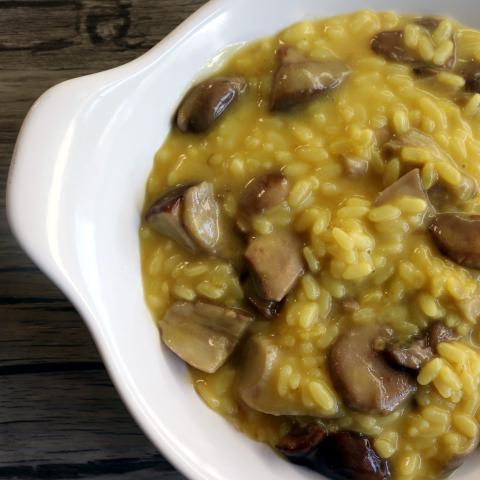 Risotto ai funghi e zafferano