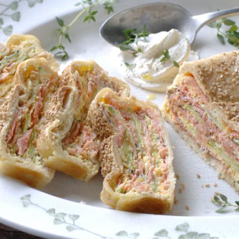 Strudel salmone e zucchine