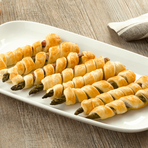 Grissini con asparagi, speck e sfoglia