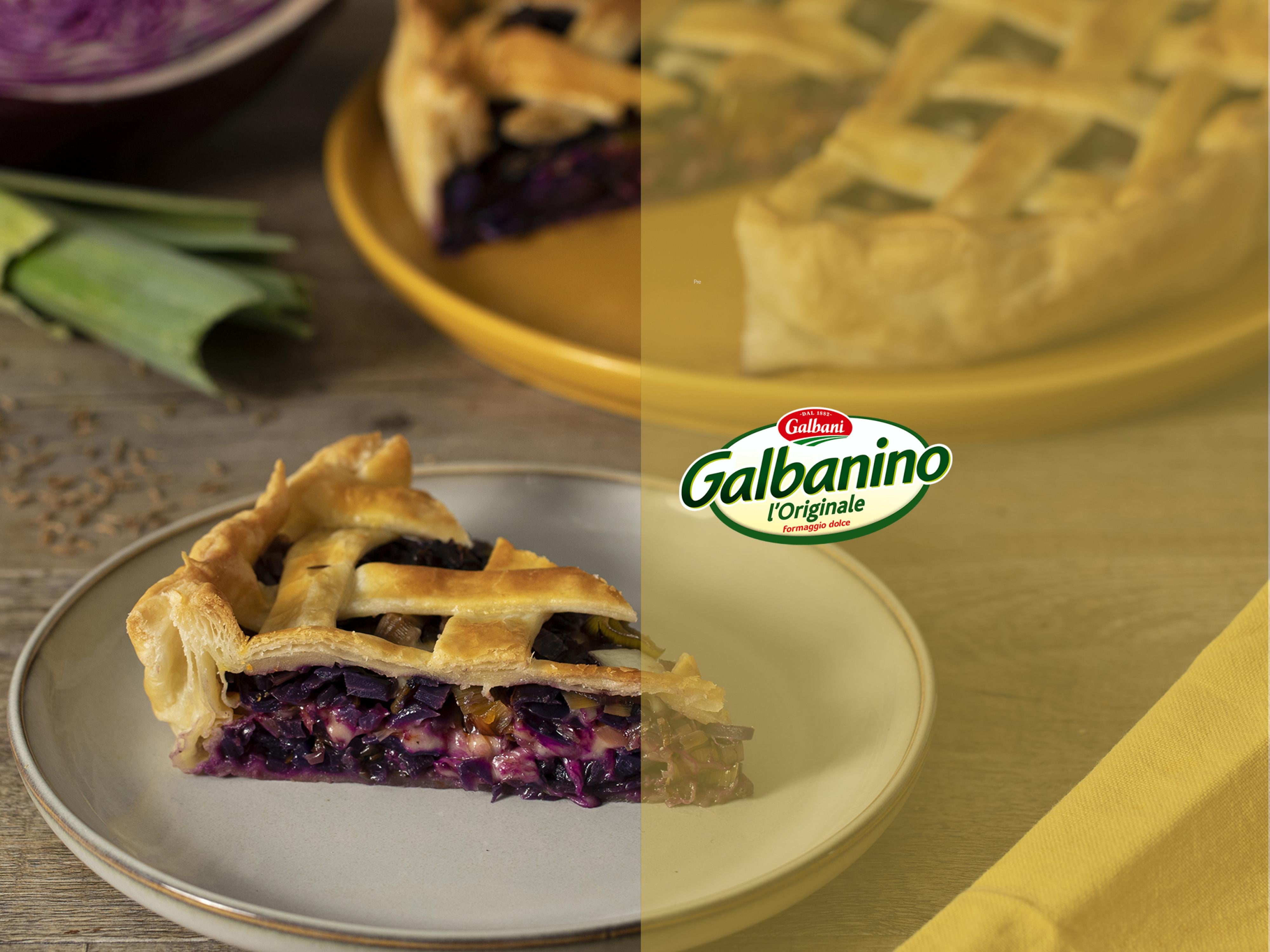 Crostata salata al cavolo rosso con cumino e formaggio