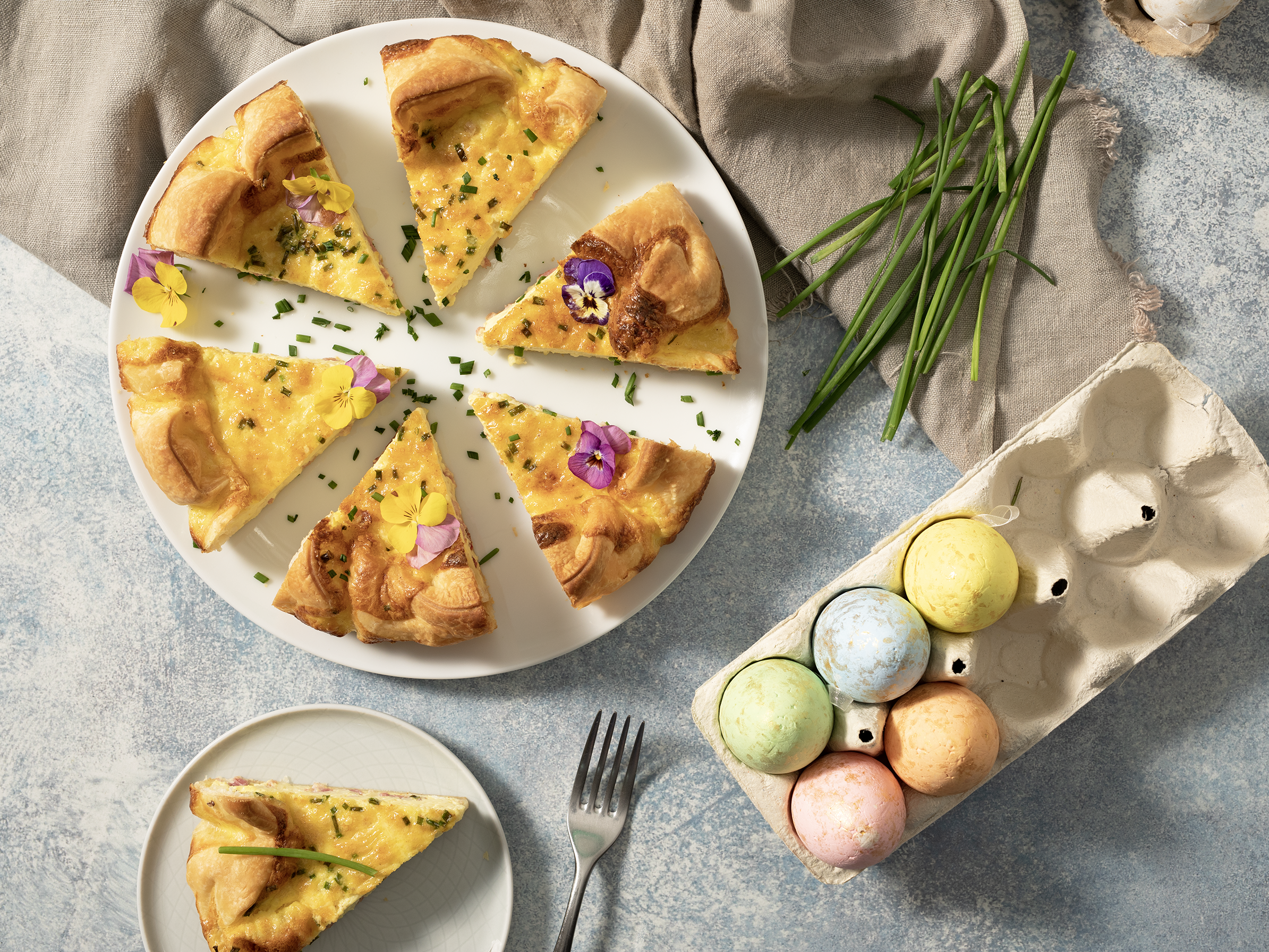 Quiche di Pasqua con pancetta e fave