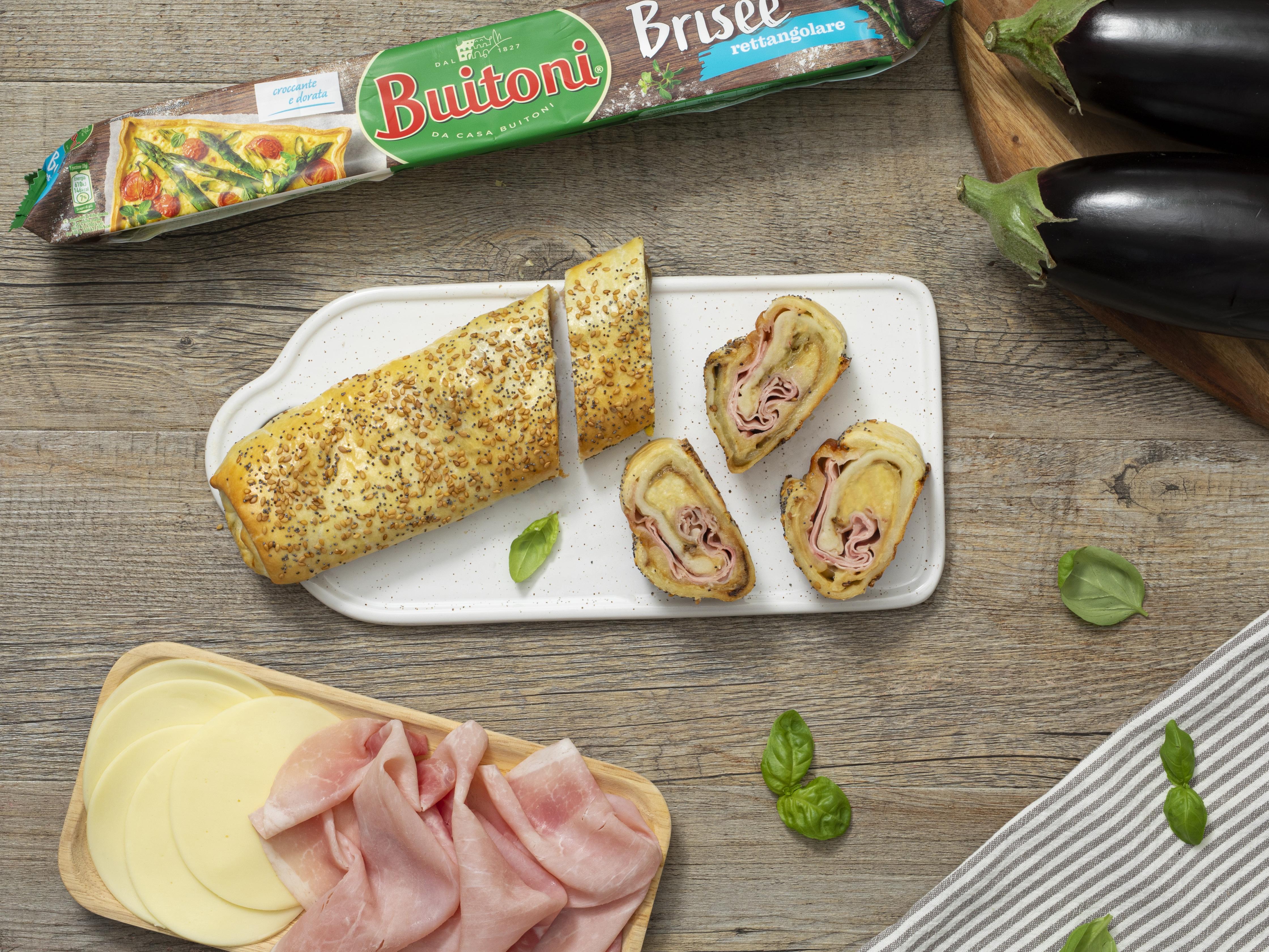 Rotolo ripieno con melanzana e prosciutto