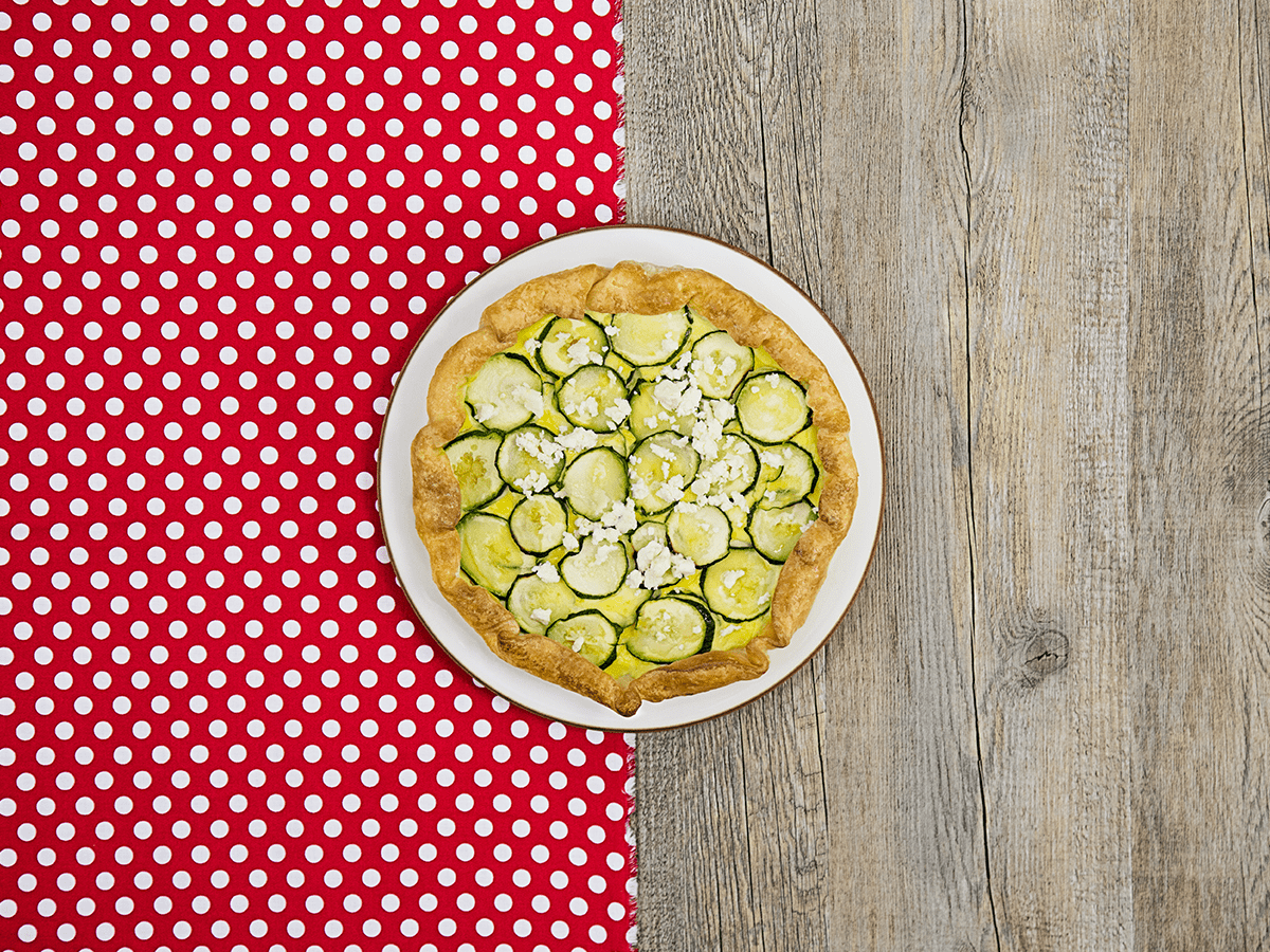 Torta salata zucchine e feta senza glutine