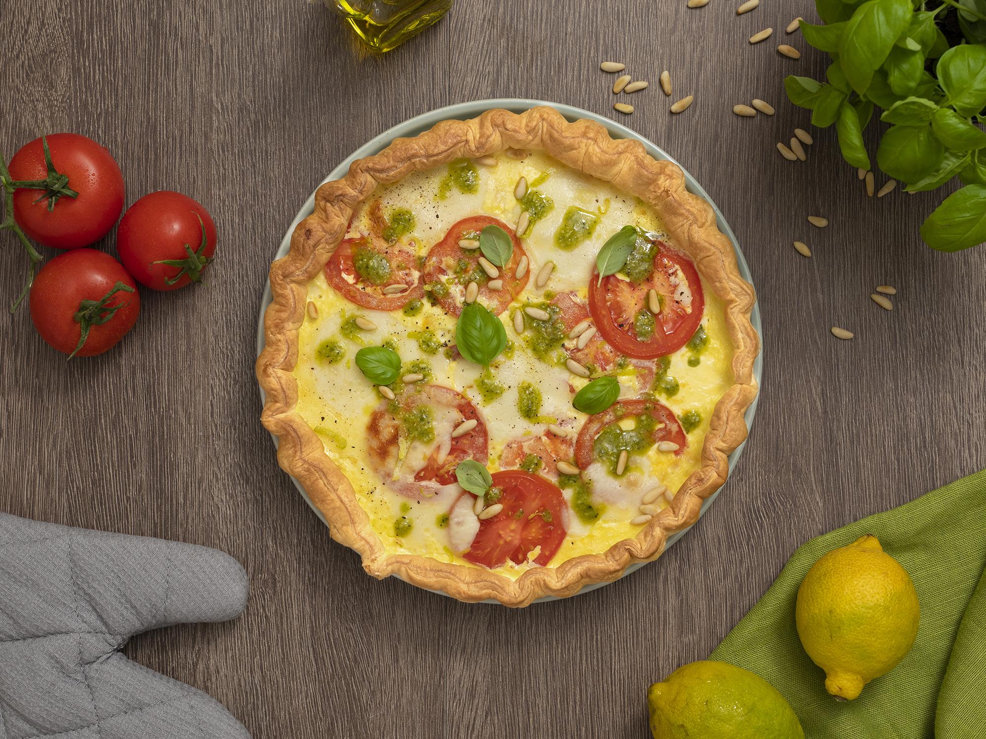 Crostata salata alla caprese con Galbanino