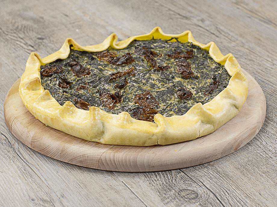 Quiche di erbette, pomodori secchi e yogurt