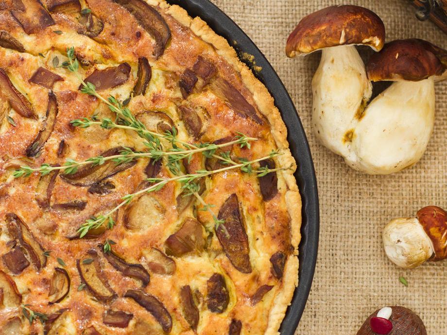 Sfoglia di funghi alla crema di noci