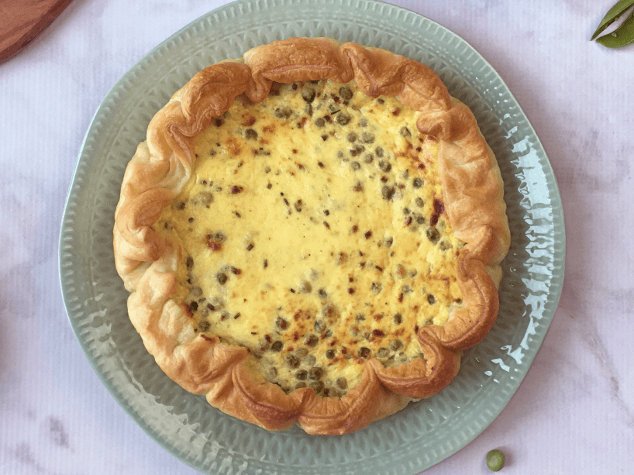 Quiche di piselli e prosciutto