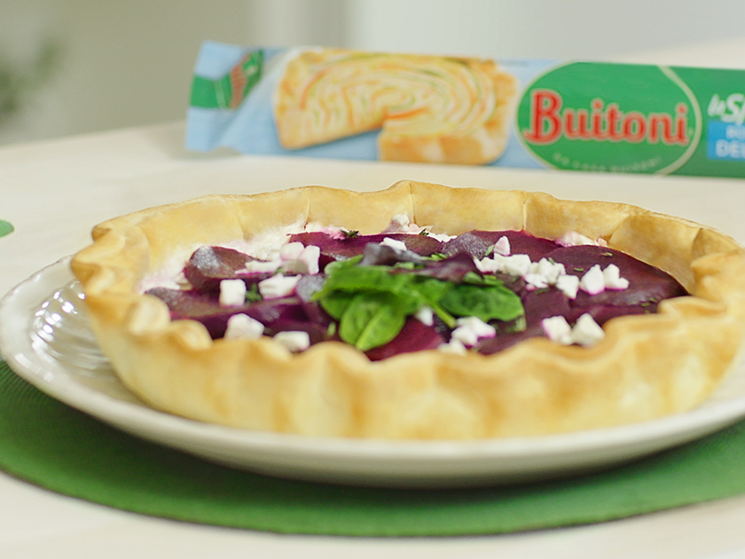 Sfoglia delicata con barbabietole e primo sale