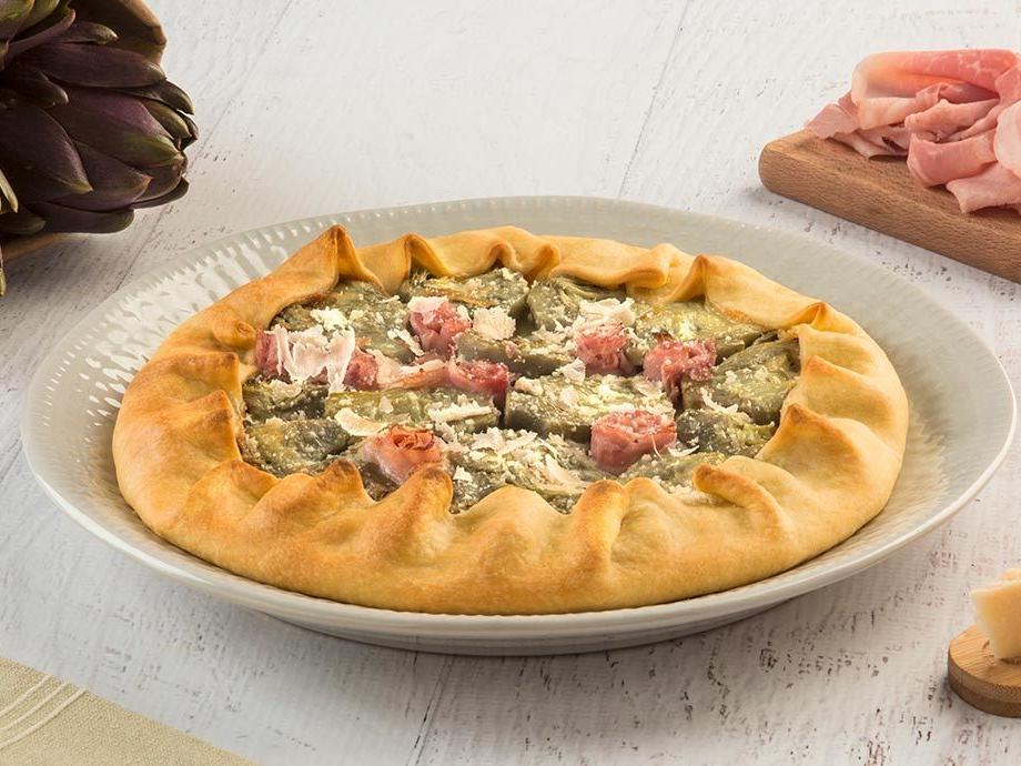 Torta salata con carciofi gratinati