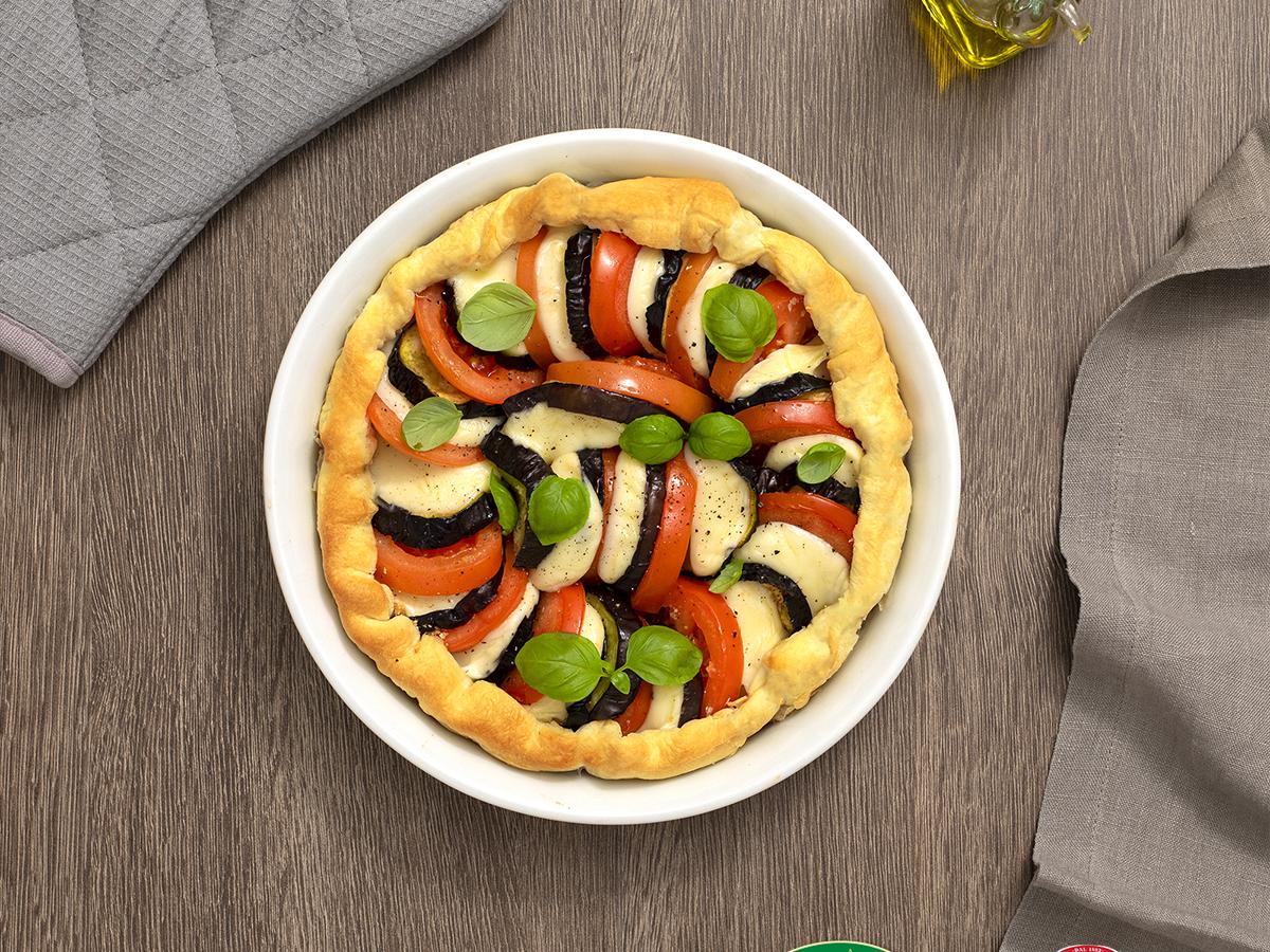 Sfogliata salata melanzane grigliate e Galbanino