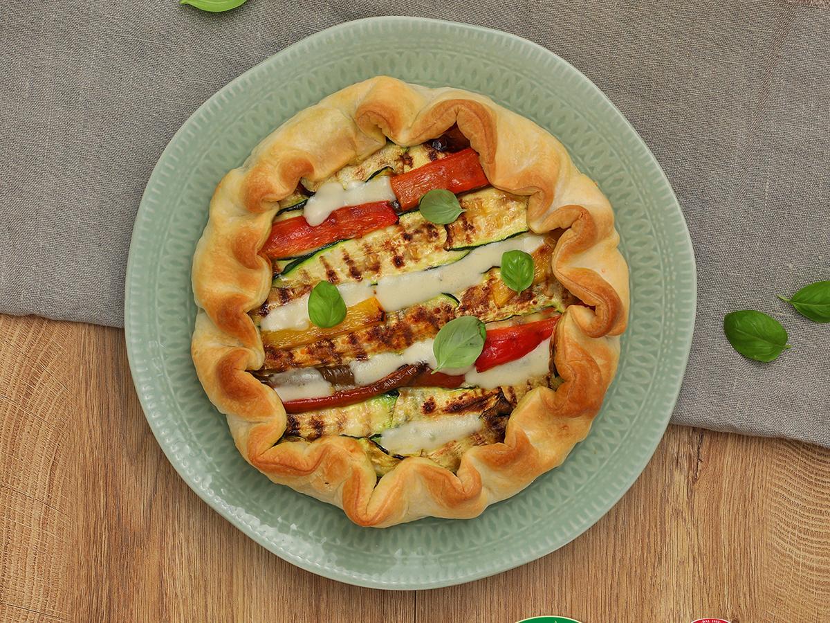 Torta con verdure grigliate