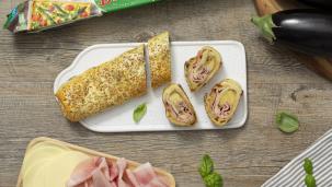 Rotolo ripieno con melanzana e prosciutto