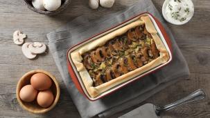 Quiche rettangolare con funghi misti